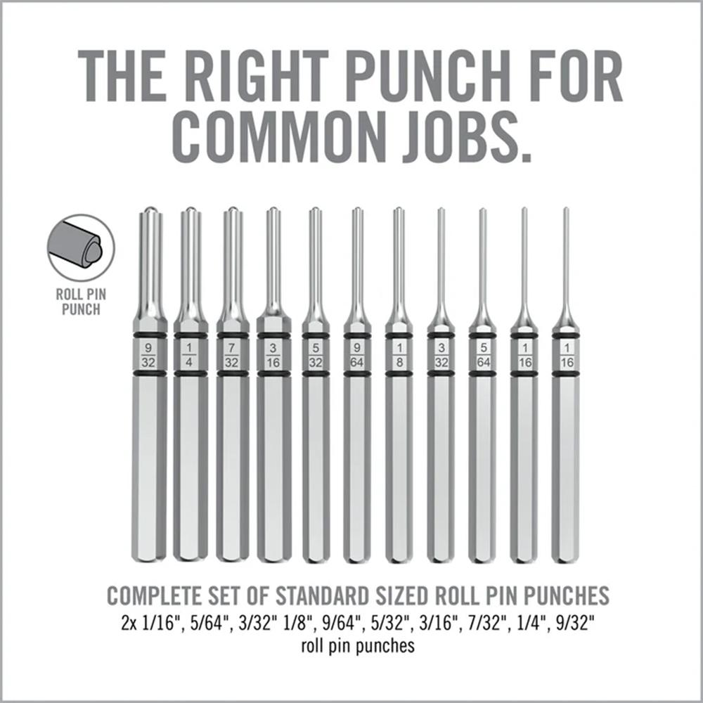 Real Avid Accu-Punch 11-Piece Roll Pin Punch Set