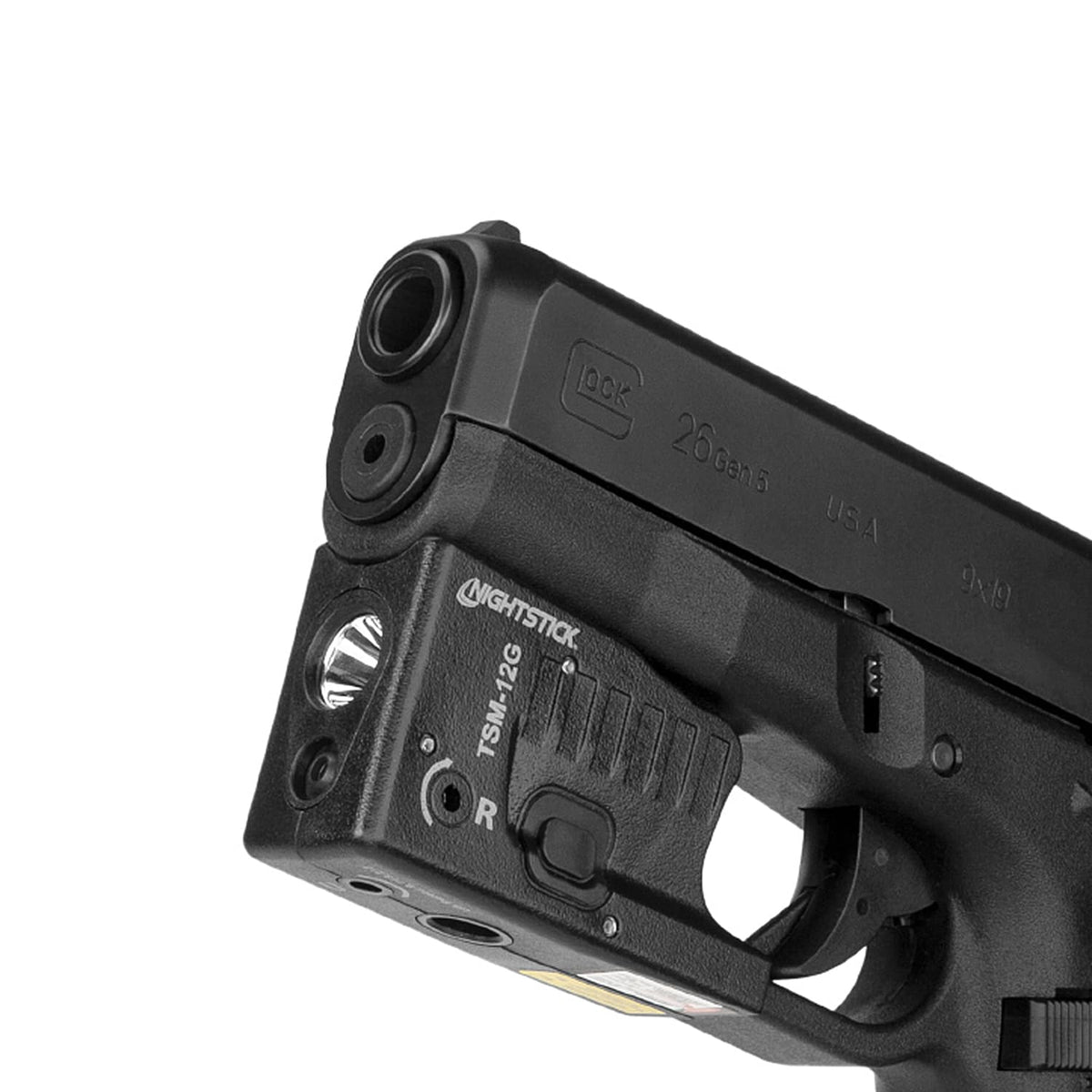 Nightstick TSM-12G Subcompact Weapon Light & Green Laser - Clamp Mount - 150 Lumens - For Glock G26/G27/G33/G39