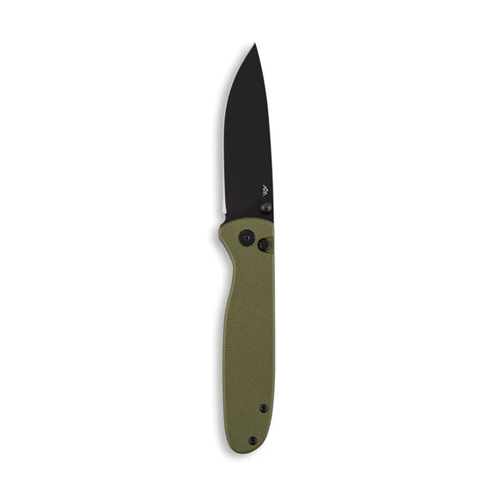 Outdoor Edge Dirk Knife Green Anodized Alum.  Black 8Cr Blade  Button Lock