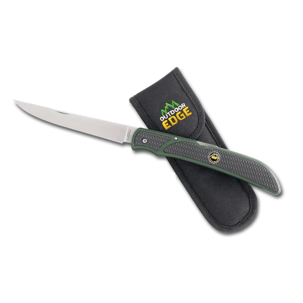 Outdoor Edge Fish & Bone  Green And Black Folding Fillet Knife