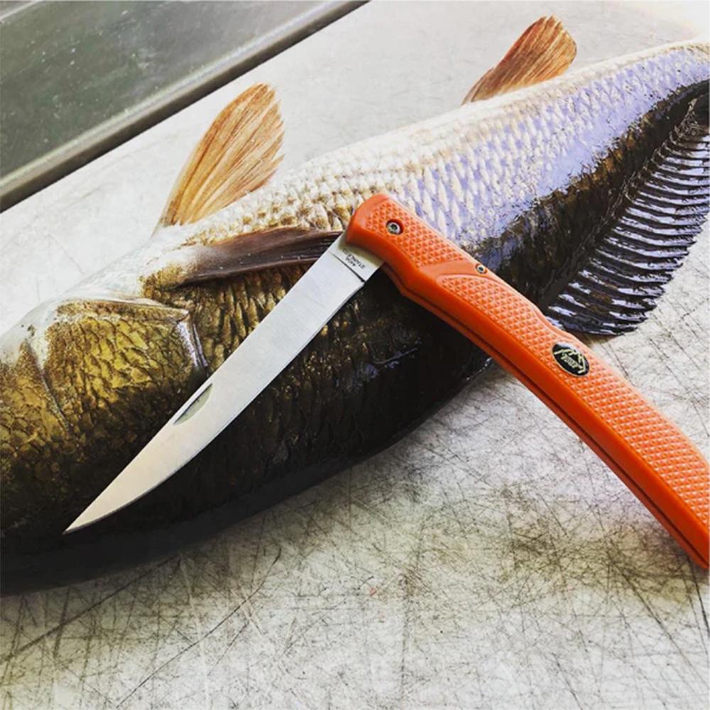 Outdoor Edge Field-Bone  Folding Knife Orange  Boning/Fillet Knife