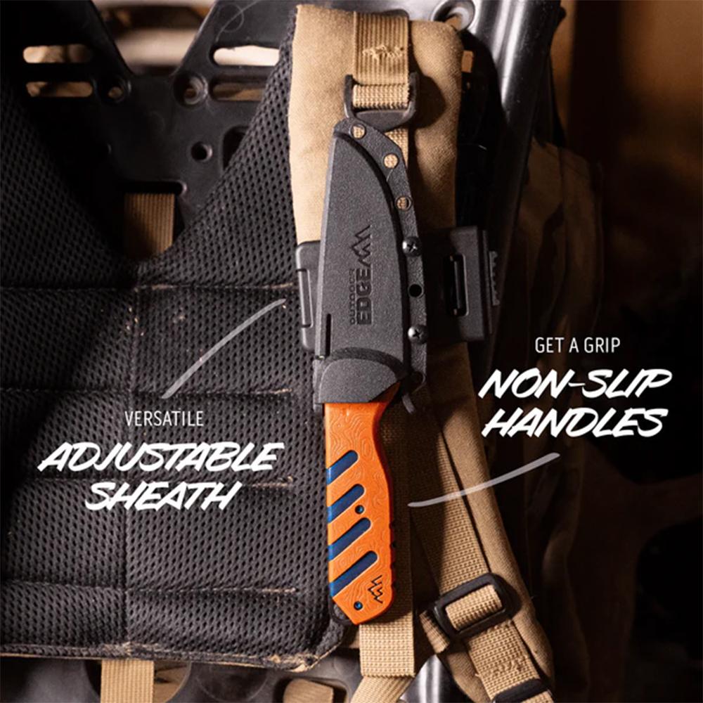 Outdoor Edge Razor Htx   3.0'' Fixed Knife Orange And Gray   Blk Hardware
