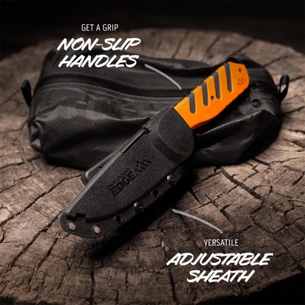 Outdoor Edge Razor Htx   3.5'' Fixed Knife Orange And Gray  Blk Hardware