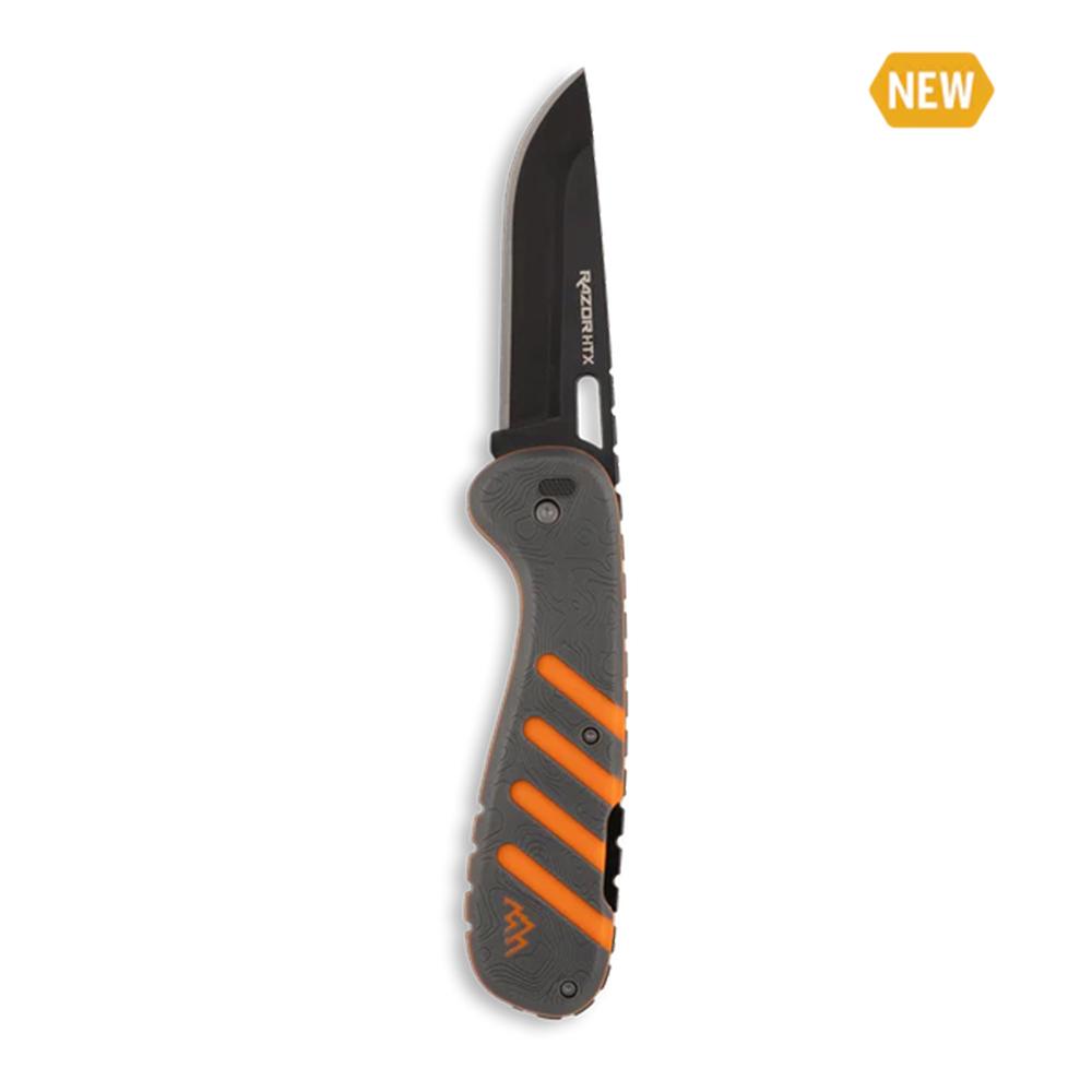 Outdoor Edge Razor Htx   3.5'' Folding Knife Gray And Orange Blk Hardware