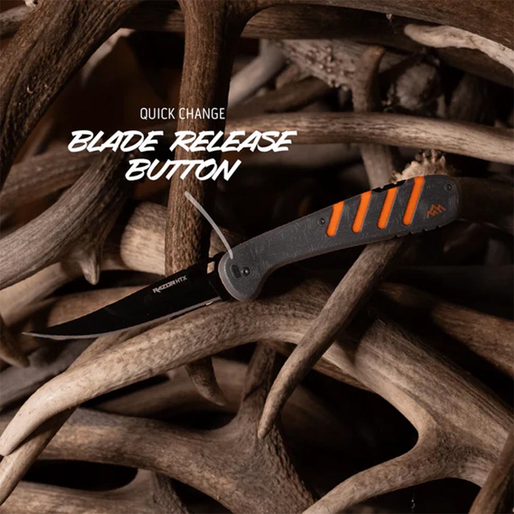 Outdoor Edge Razor Htx   5.0'' Folding Knife Gray And Orange Blk Hardware