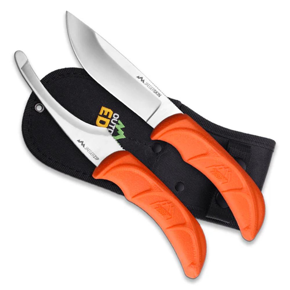Outdoor Edge Jaeger-Pair  Skinner & Gutting Knife Combo  W/ Sheath