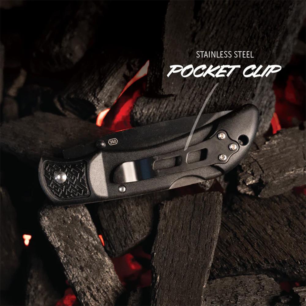Outdoor Edge 3.5'' Razor Onyx Knife Black  3 Stainless Drop Point Blades