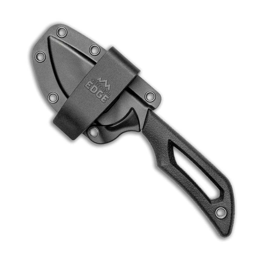Outdoor Edge Pivot Knife  Drop-Point  Black  W/ Sheath