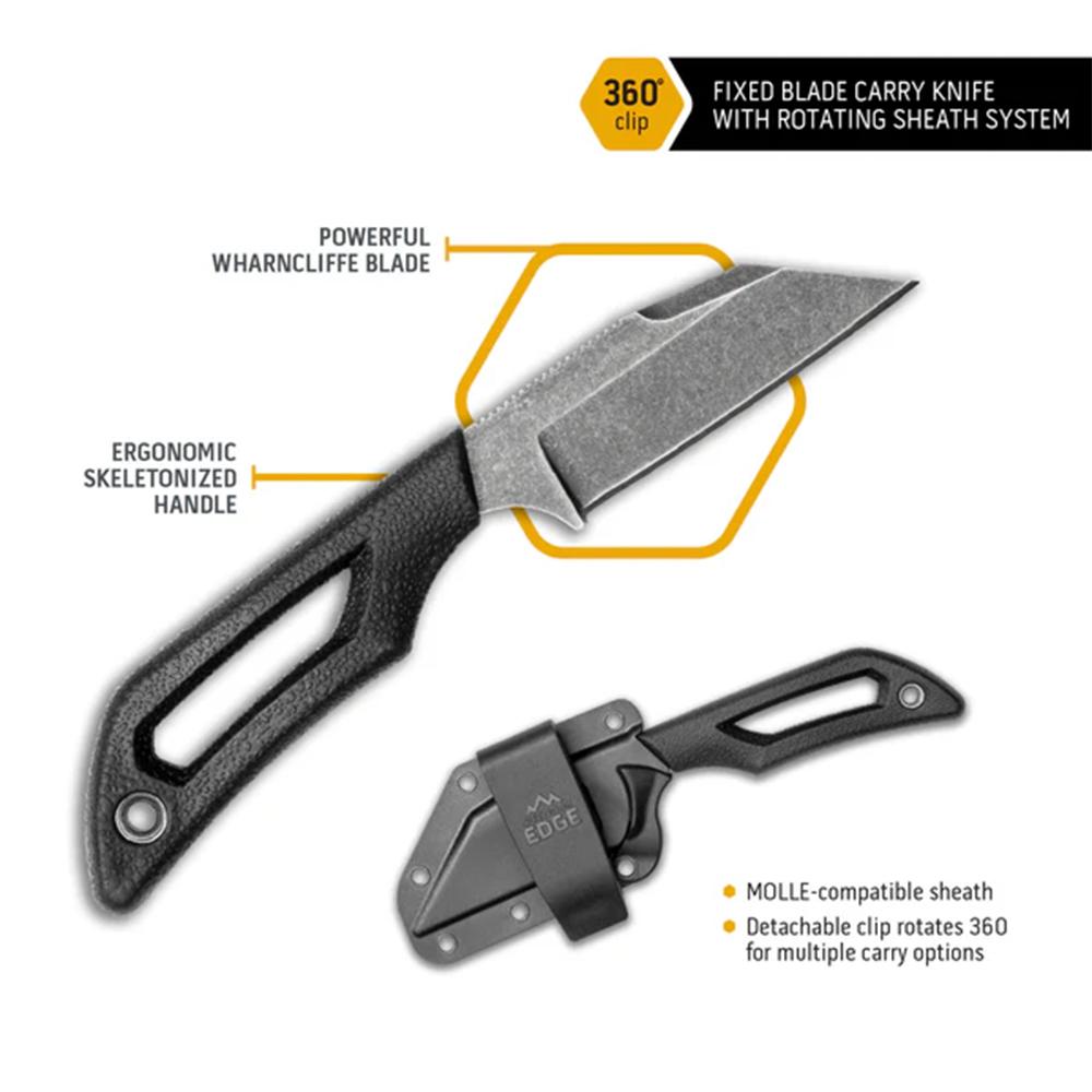 Outdoor Edge Pivot Knife  Wharncliffe  Black  W/ Sheath