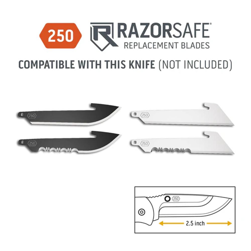 Outdoor Edge 2.5'' Razor-Edc Lite Knf Olive Drab 2 Blk Drop Point Blades