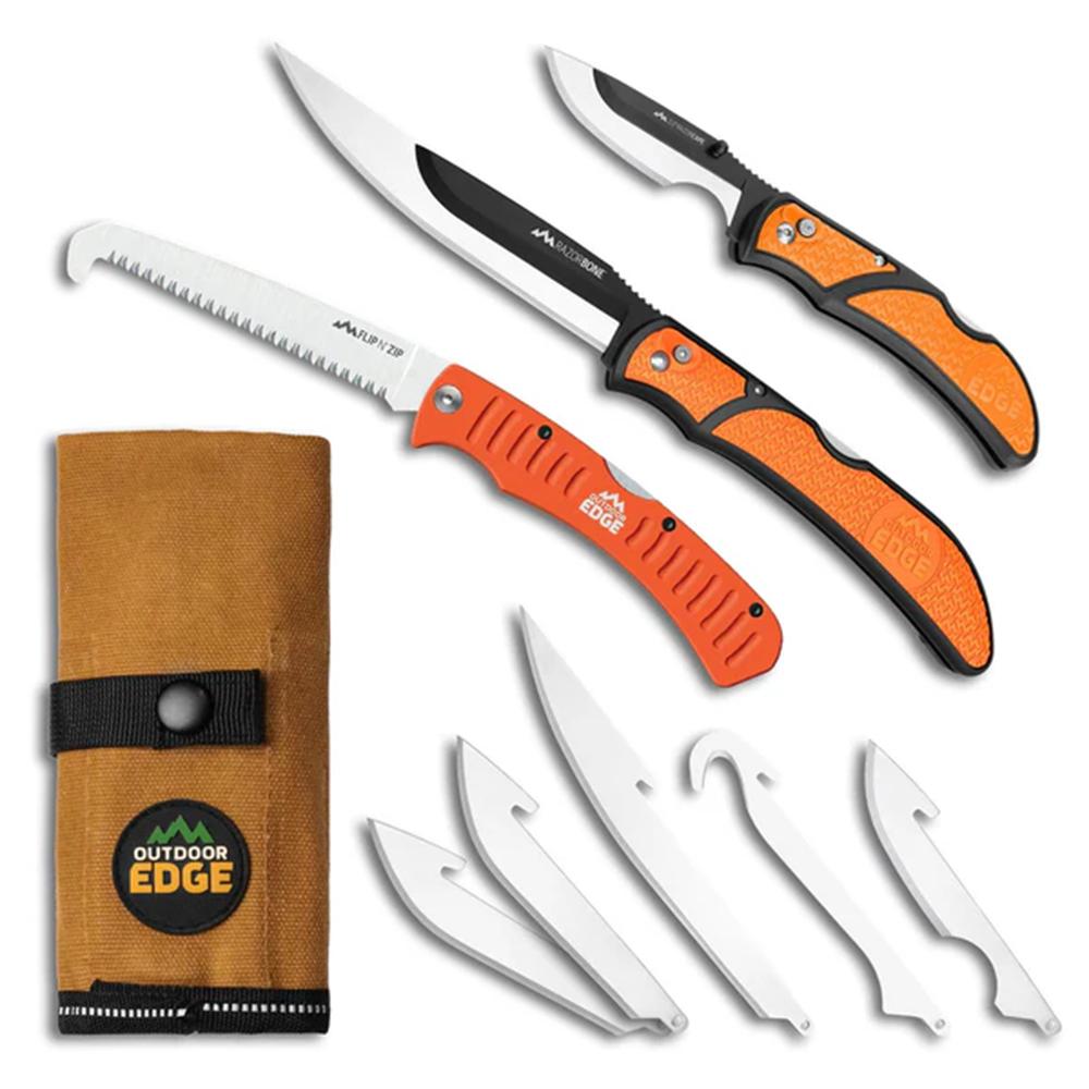 Outdoor Edge Razorguide Pak  2 Knife & Saw Combo 2-3.5'' Stnlss Drop Point