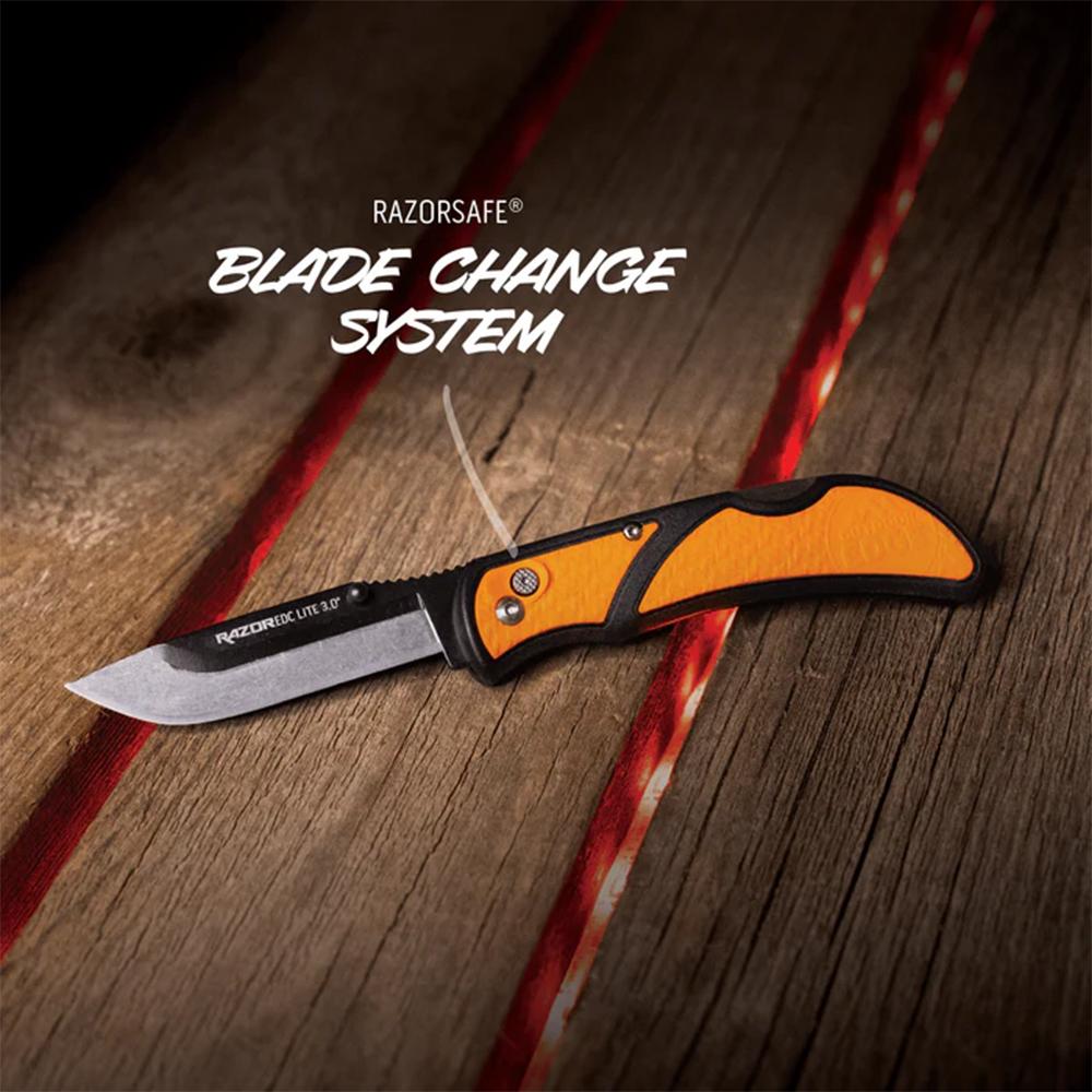 Outdoor Edge 3.0'' Razor-Edc Lite Knf Orng 4 Stainless Drop Point Blades