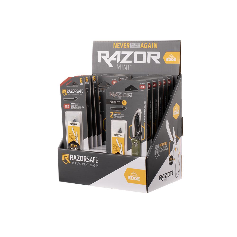 OUTDOOR EDGE 2.2'' RAZORMINI PDQ 9 PC KNIFE DISPLAY
