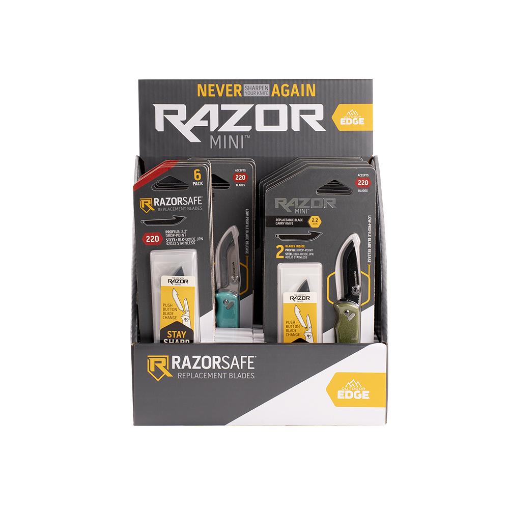 OUTDOOR EDGE 2.2'' RAZORMINI PDQ 9 PC KNIFE DISPLAY