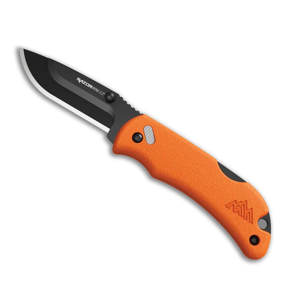Outdoor Edge 2.2'' Razor-Mini Knife  Blaze Orng  2 Blk Drop Point Blades