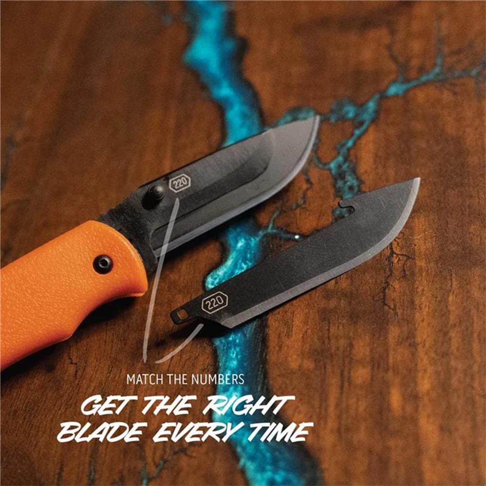 Outdoor Edge 2.2'' Razor-Mini Knife Olive Drab Grn 2 Blk Drop Point Blades