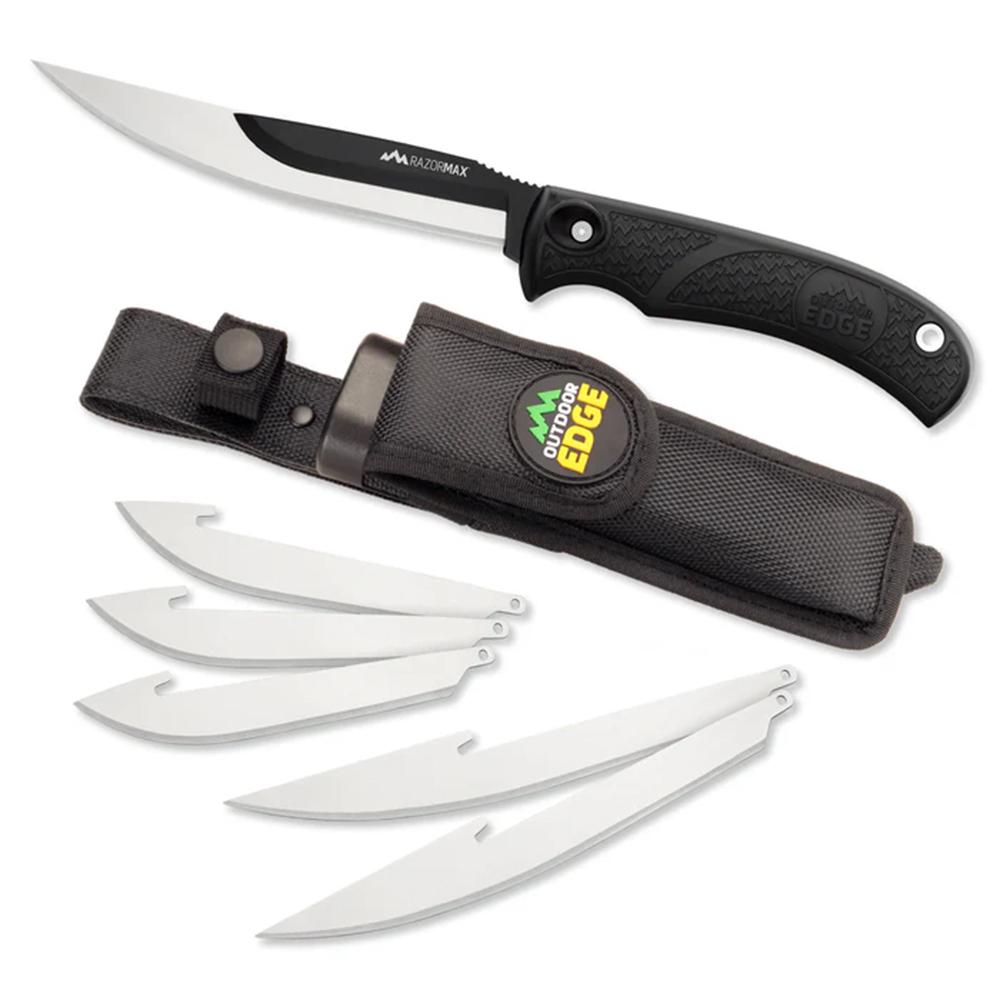 Outdoor Edge Razormax Knife Black  3 Stainless Srop Point 3 Stainless Bone