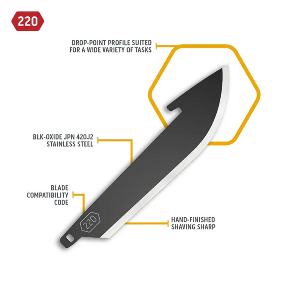 Outdoor Edge 2.2'' Drop-Point Blade Pack  Black  6 Blades