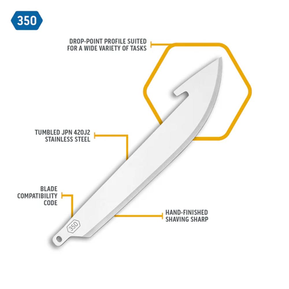 Outdoor Edge 3.5? Drop-Point Blade Pack  Stainless  24 Blades