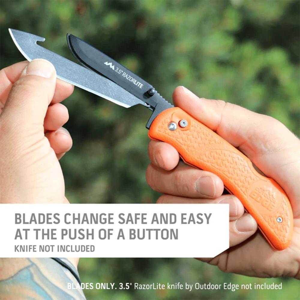Outdoor Edge 3.5? Drop-Point Blade Pack  Stainless  24 Blades