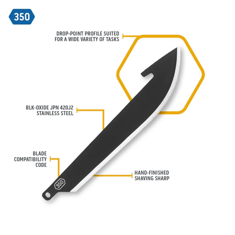 Outdoor Edge 3.5? Drop-Point Blade Pack Black  6 Blades