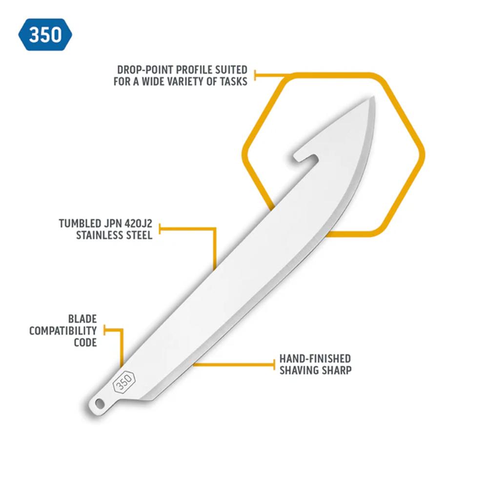 Outdoor Edge 3.5? Drop-Point Blade Pack  Stainless  6 Blades