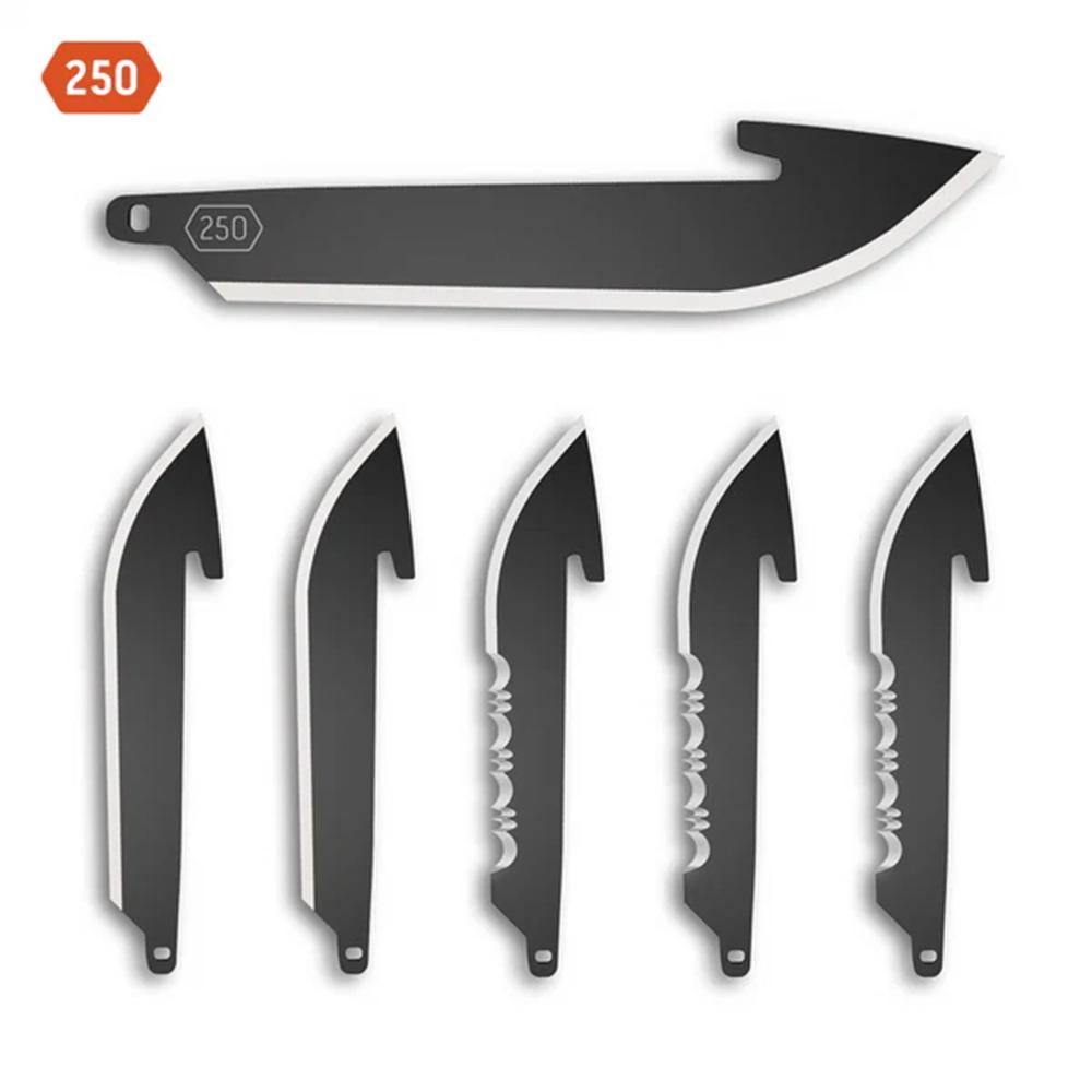 Outdoor Edge 2.5'' Carry Drp Pnt Blade Pack Combo  Black  3 Plain 3 Serr.