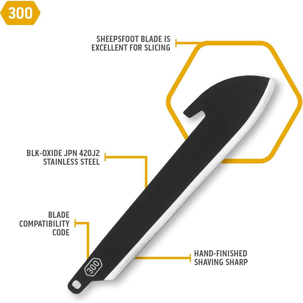 Outdoor Edge 3.0'' Sheepsfoot Blade Pack  Black  6 Blades