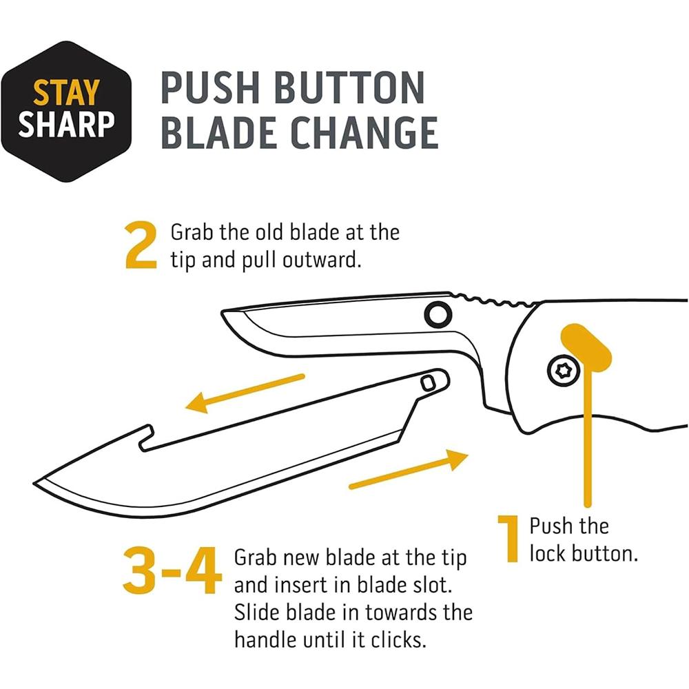 Outdoor Edge 3.0'' Tanto Blade Pack  Black  6 Blades