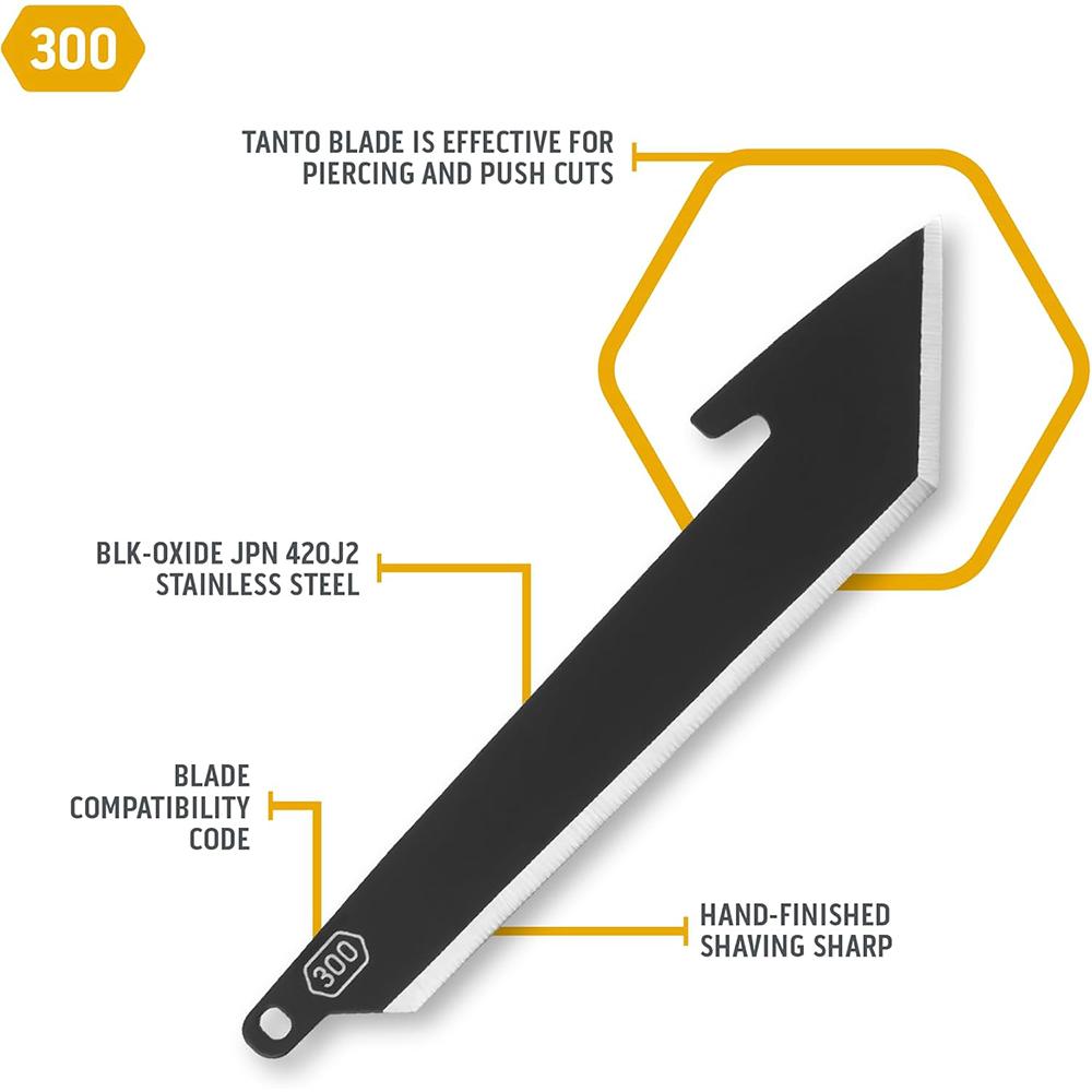 Outdoor Edge 3.0'' Tanto Blade Pack  Black  6 Blades