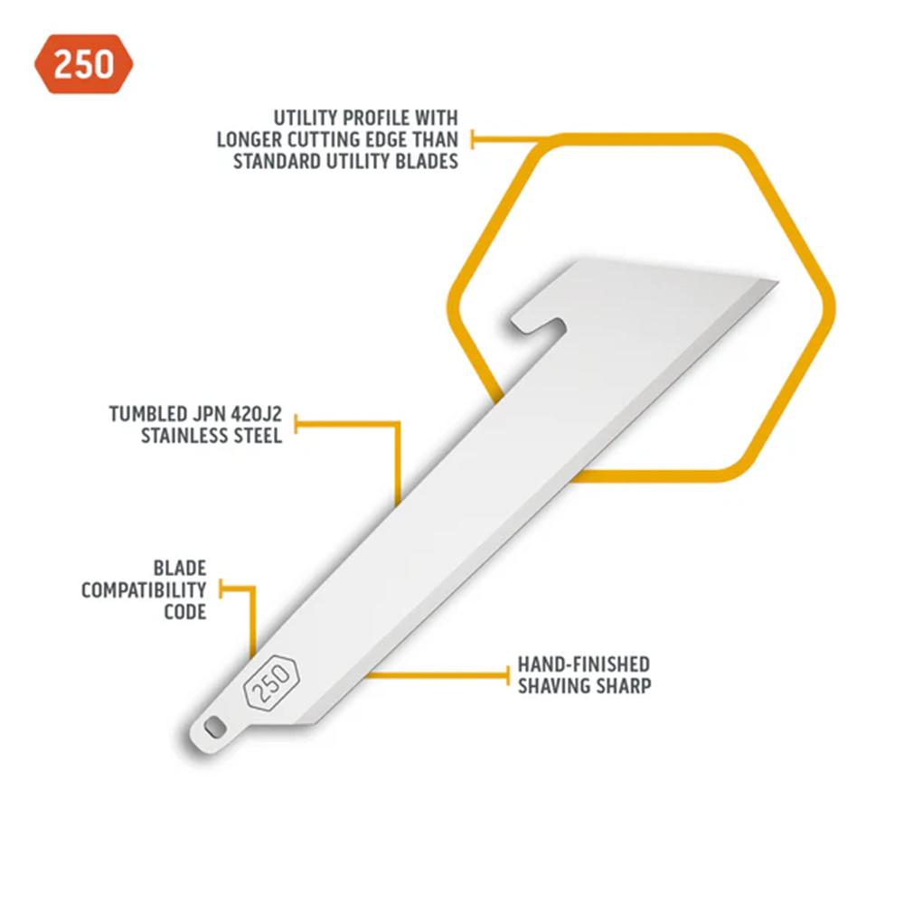 Outdoor Edge 2.5'' Utility Blade Pack  Stainless  6 Blades
