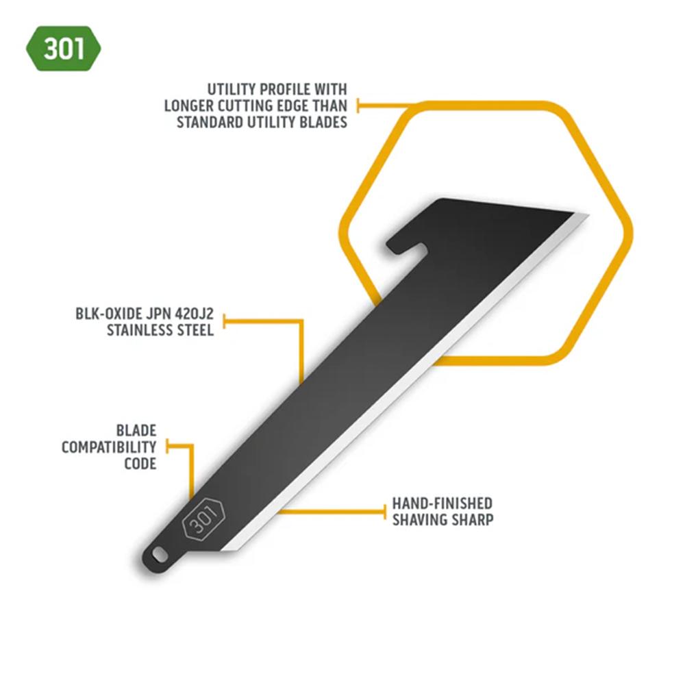 Outdoor Edge 3.0'' Utility Blade Pack  Black  6 Blades