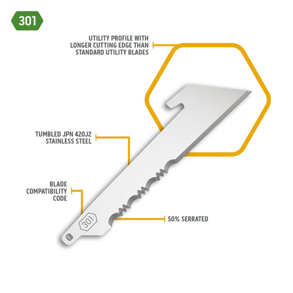 Outdoor Edge 3.0'' Utility Blade Pack  50% Serr.  Stainless  6 Blades