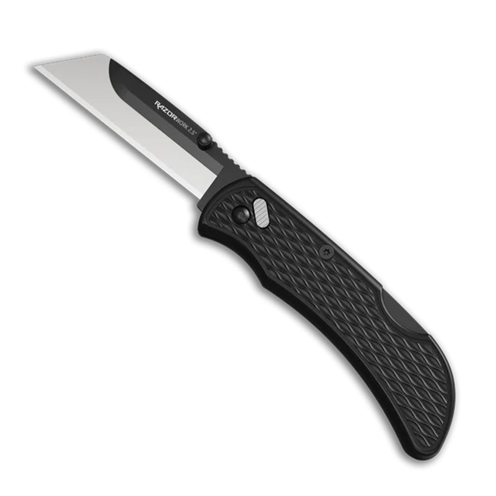Outdoor Edge 2.5'' Razor-Work Knife Black  2 Stainless Utility Blades