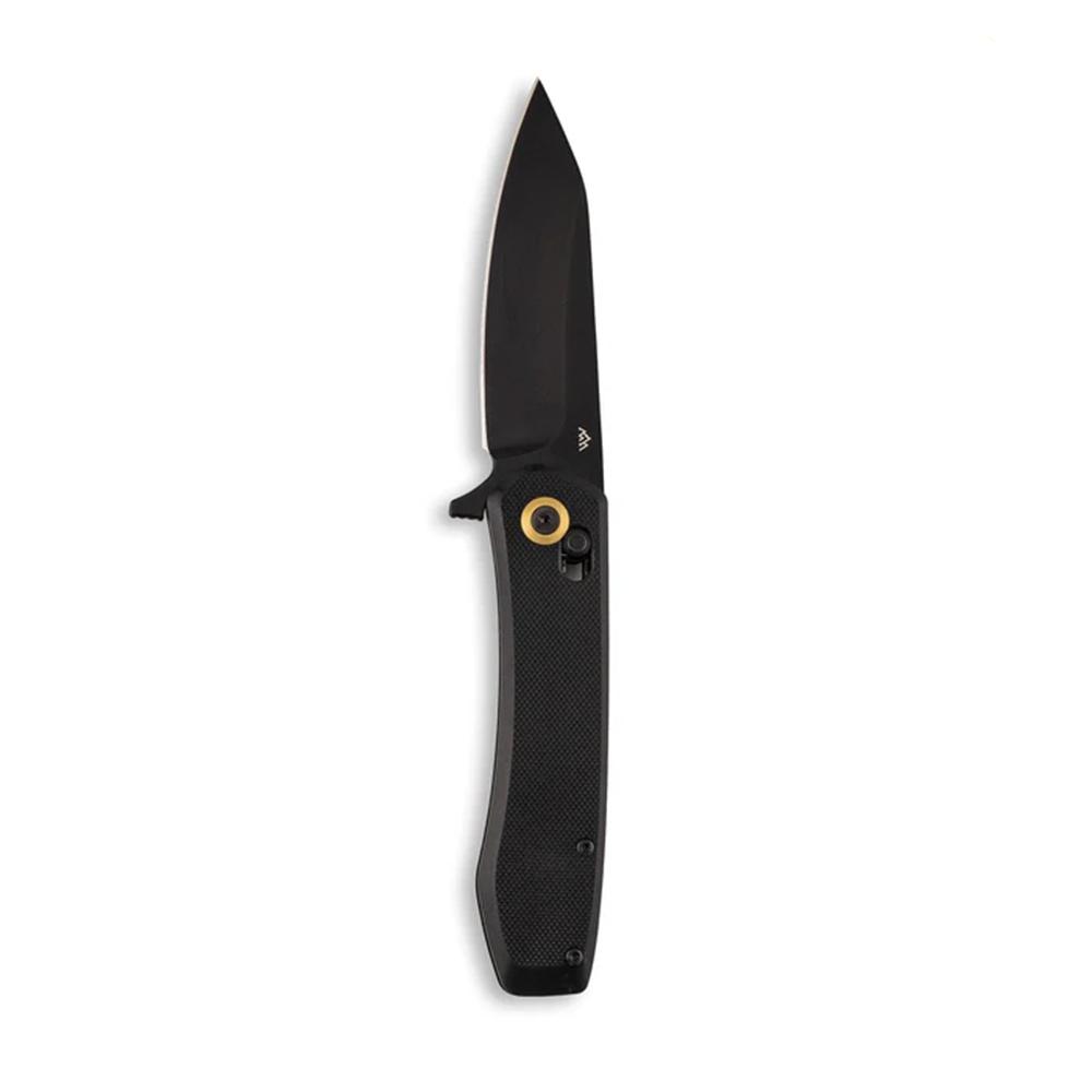 Outdoor Edge Sentinel Knife Black G10  Black 8Cr Blade  Cross Bar Lock