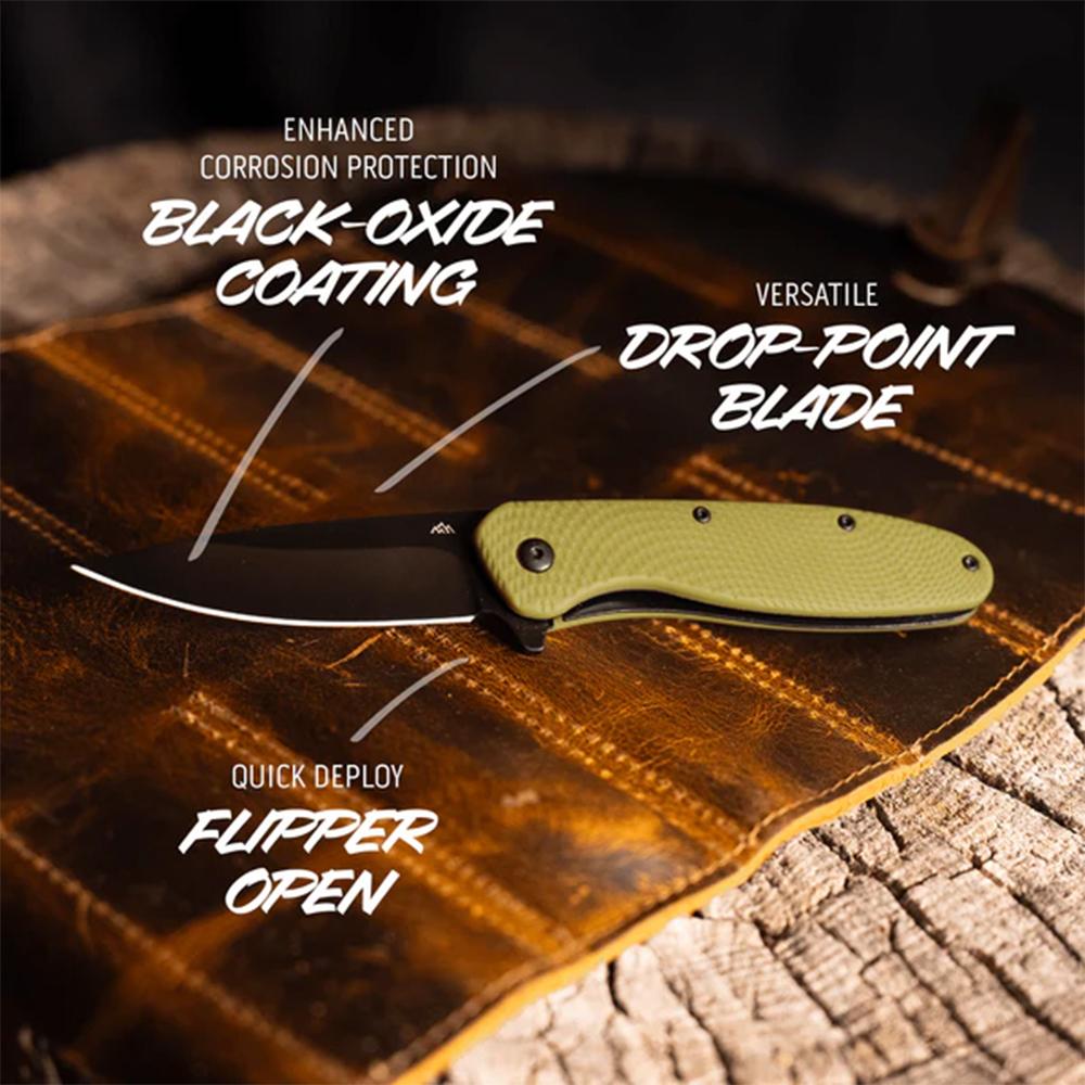 Outdoor Edge Viddux  Knife Green Gfn   Black 4Cr Blade  Liner Lock