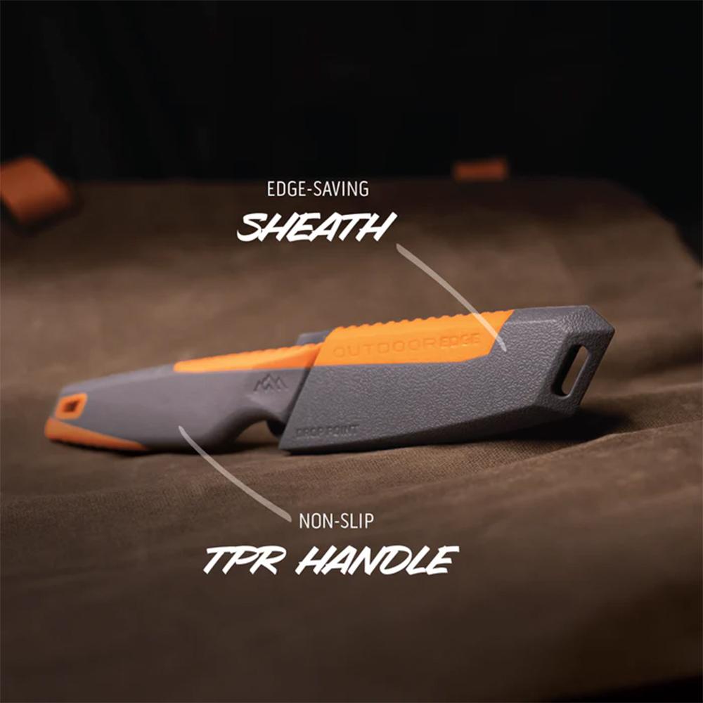 Outdoor Edge Vantex  4.0'' Knife Drop Point  W/ Sheath