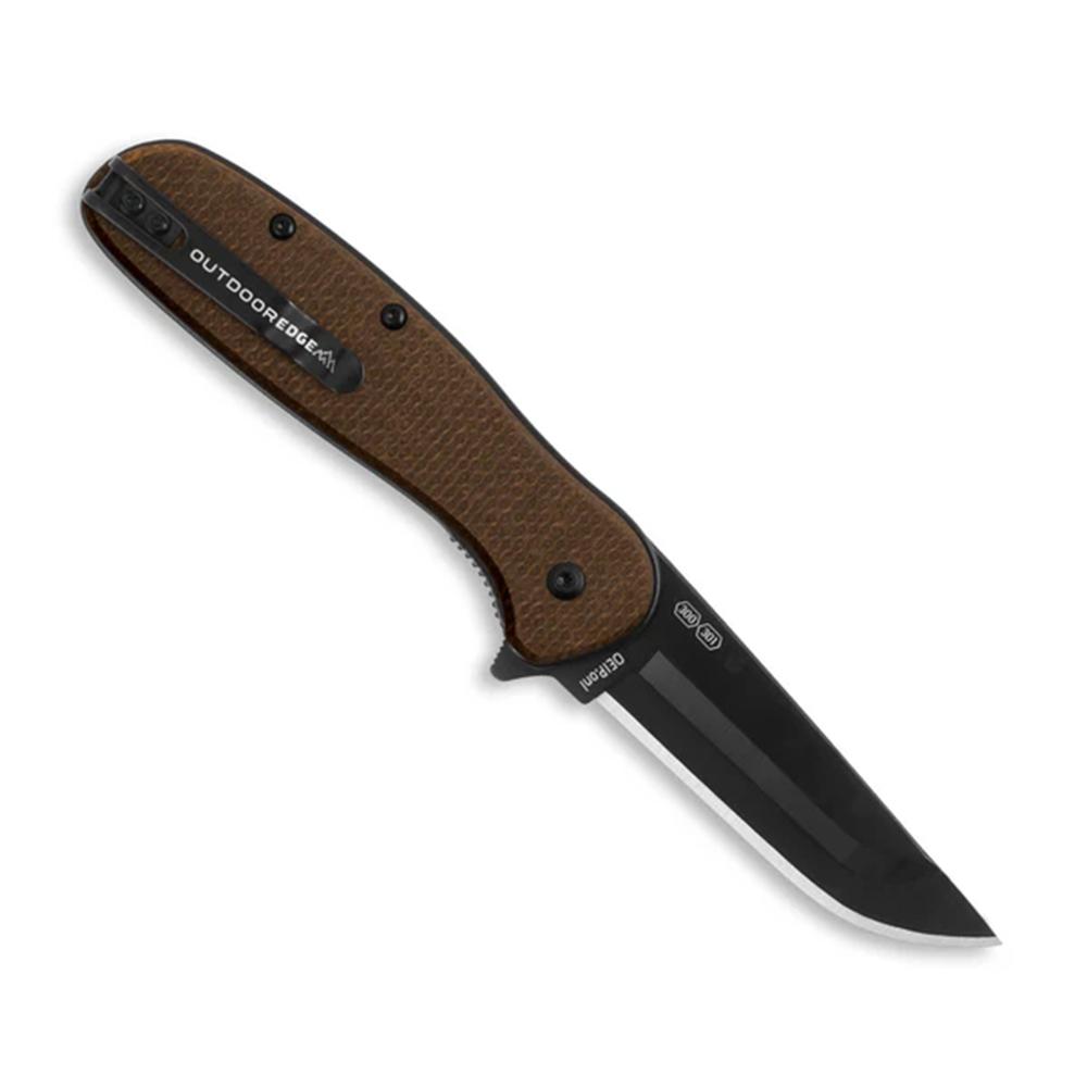 Outdoor Edge Razor VX2 Knf Brw Burlap Micarta W/ Blk Drp Pnt Blk Hrdwr SA