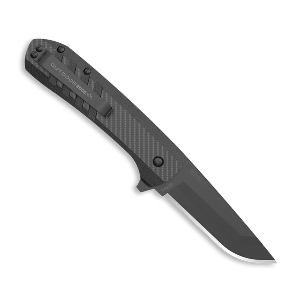 Outdoor Edge Razor VX4 Knf Crbn Weave Over G-10 W/ Blk Drp Pnt Crmc Brngs