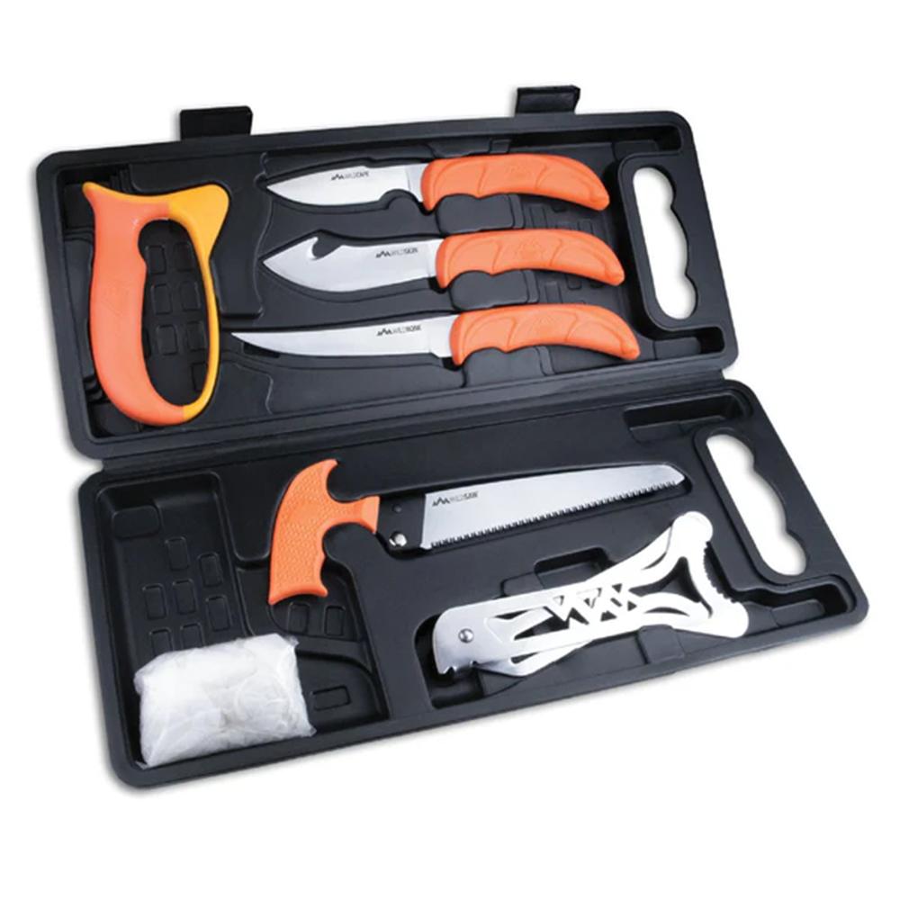 Outdoor Edge Wildpak  8 Piece Knife Kit  Blow Mold Case