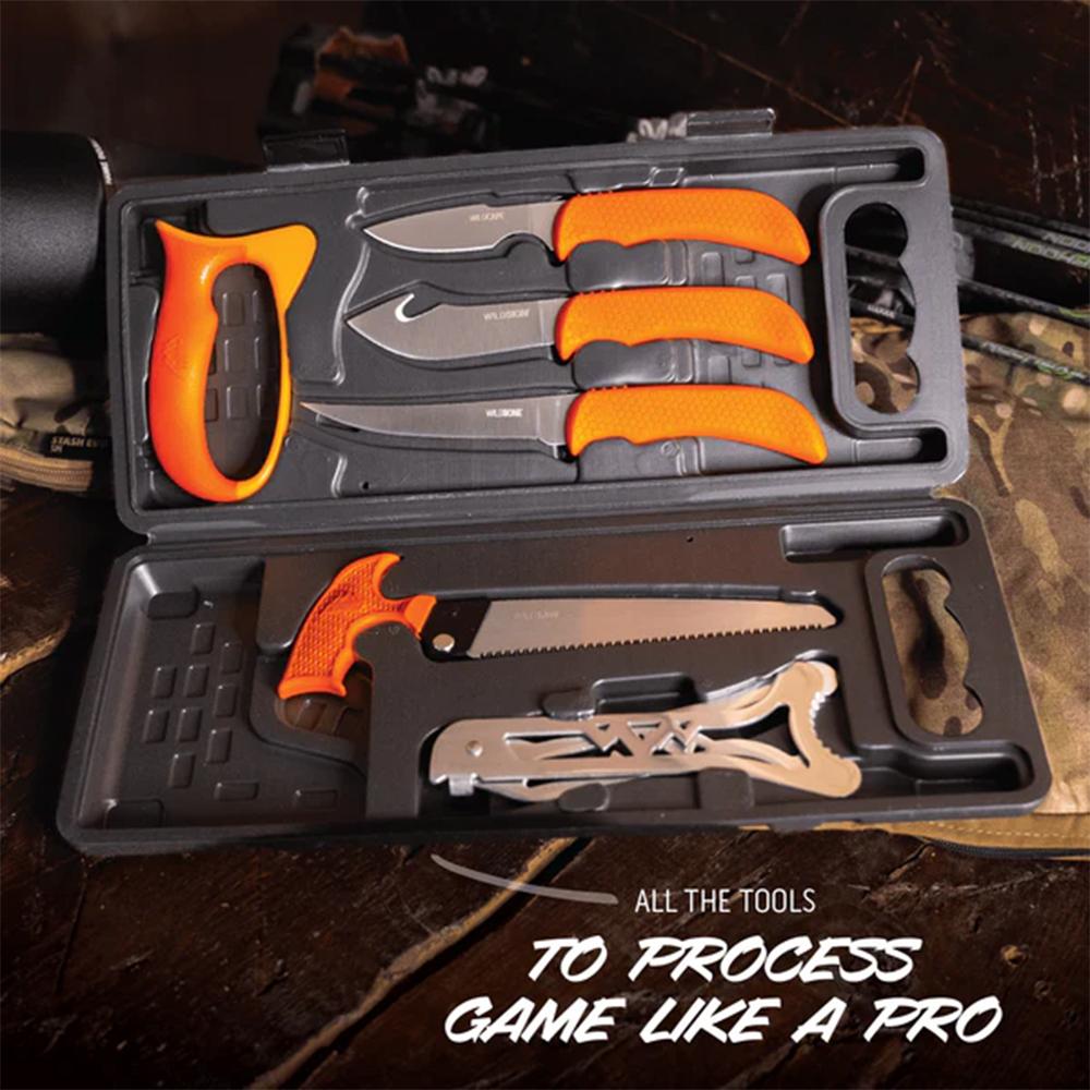 Outdoor Edge Wildpak  8 Piece Knife Kit  Blow Mold Case