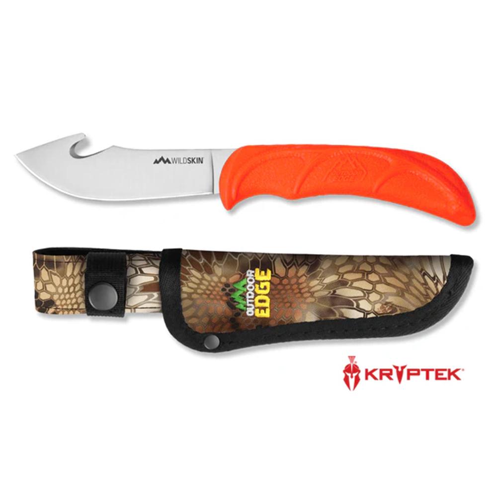 Outdoor Edge Wildskin  4.0'' Knife Gut Hook Skinner  W/ Sheath