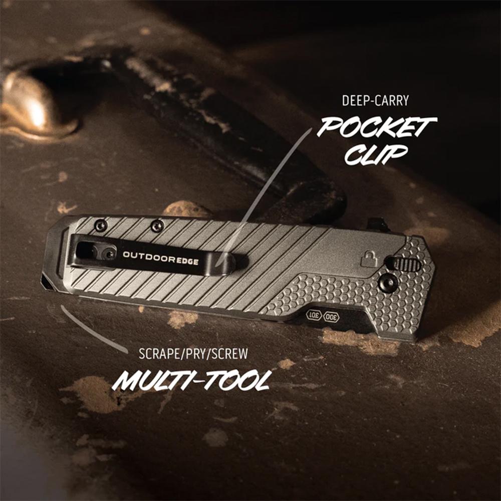 Outdoor Edge Razor VD4  3.0'' Fldng Knf Grn Andzd Alum W/ Blk Utility Bld