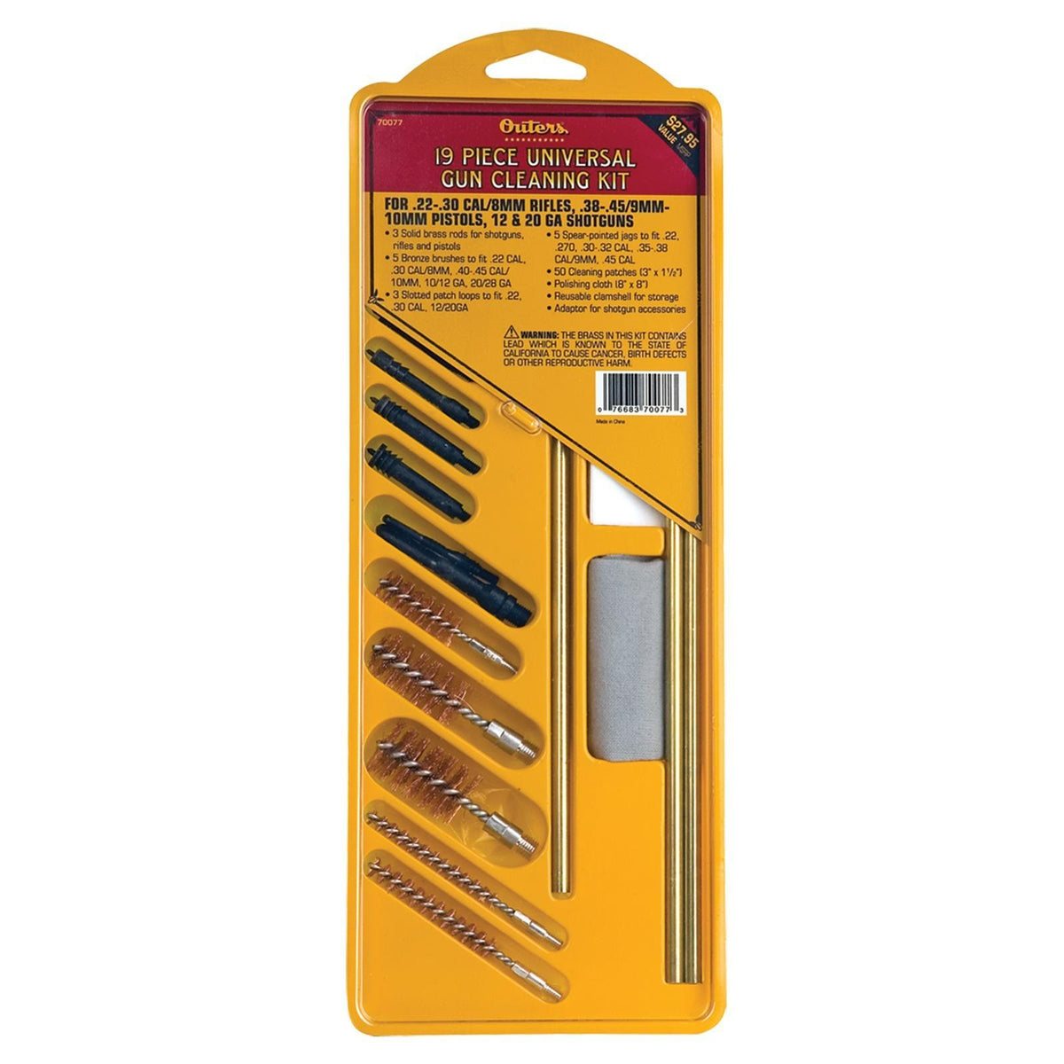 19 PC UNIVERSAL GUN CLEANING KIT