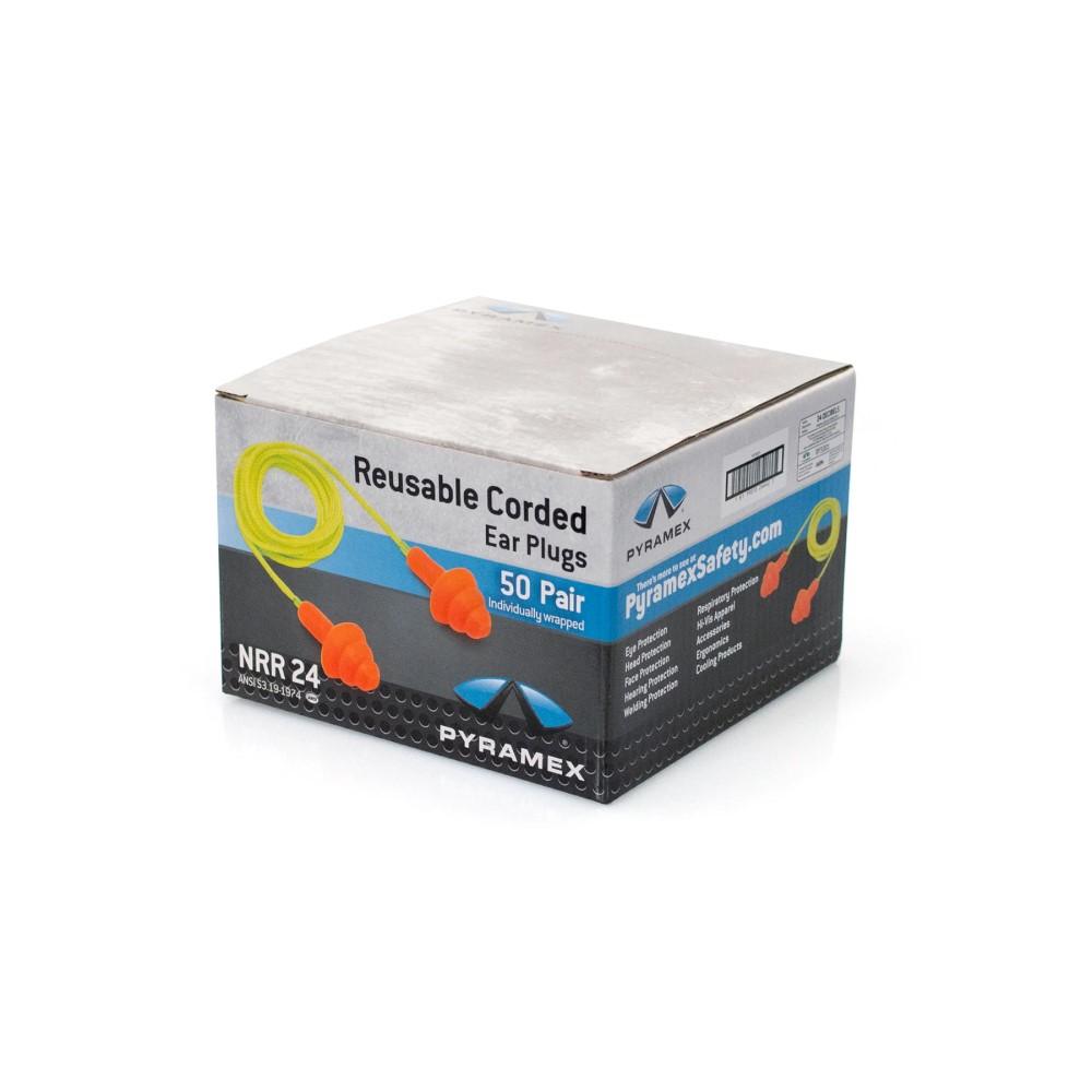 Pyramex - Reusable Corded Earplugs - NRR 25dB - 50 pair