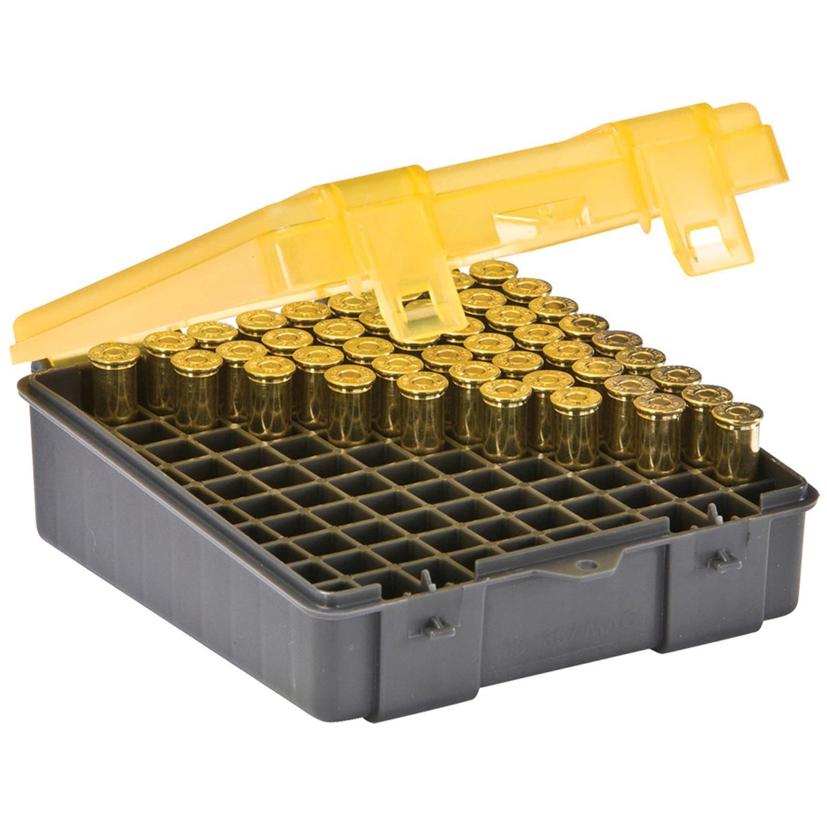 CARTRIDGE BOX .38 - .357 MAG AMBER/CHARCOAL 100ct.