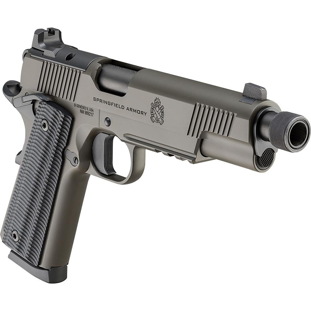SPRINGFIELD ARMORY 1911 OPERATOR AOS 5.75 THRED BRL 45 ACP PISTOL GRY