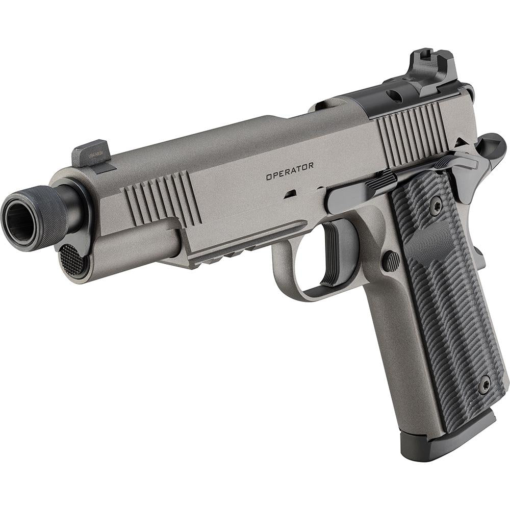 SPRINGFIELD ARMORY 1911 OPERATOR AOS 5.75 THRED BRL 45 ACP PISTOL GRY