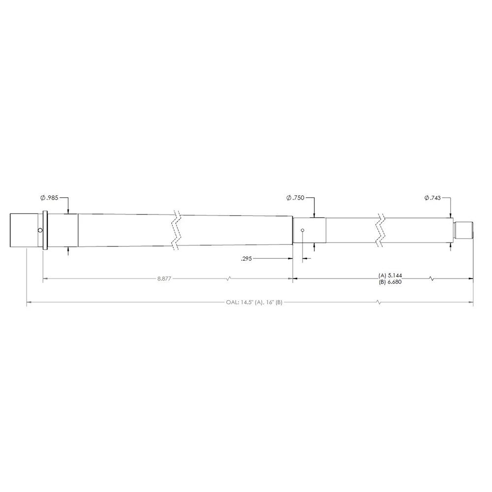 PROOF Barrel AR15 223WYLDE 16in 7T 4 GROOVE 5/82-24 THREAD SS