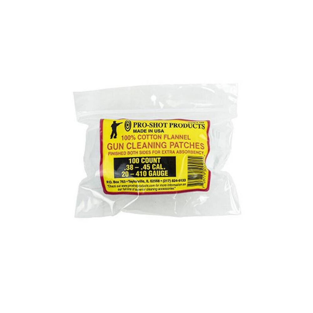 COTTON CLEANING PATCH 38-45CAL 100/CT